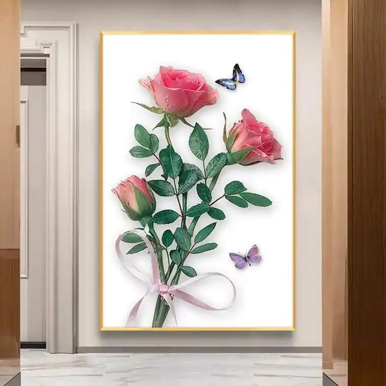 做十字绣,让我感受到了一份平静与美好.这幅花卉玫瑰风景画,简 - 抖音