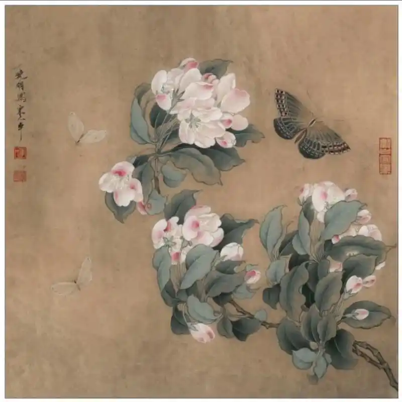 李晓明老师工笔临宋作品——【海棠蛱蝶图】,【菊丛飞蝶图】,局 - 抖