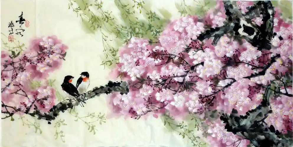 曹潺鸣花鸟画作品选一一横幅