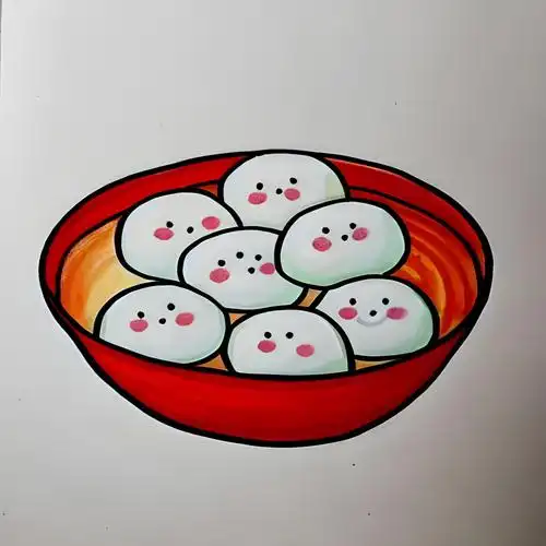 汤圆简笔画 彩色