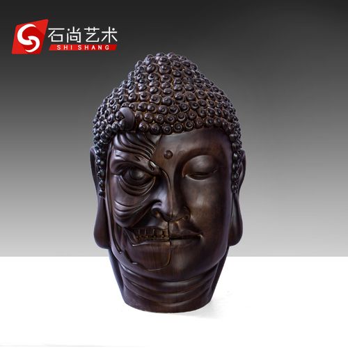 树脂玻璃钢善恶一念之间魔由心生心念一瞬间佛头摆件摆设