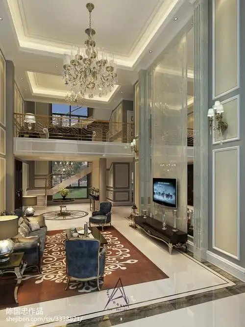精选133平米欧式别墅客厅装饰图片大全别墅豪宅欧式豪华家装装修案例