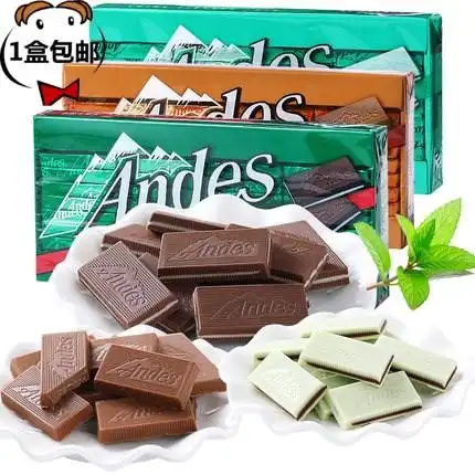 美国零食andes安迪士巧克力薄荷夹心巧克力132g代可可脂