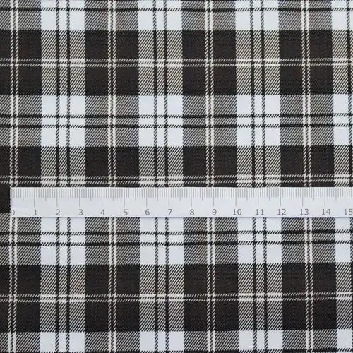 tr弹力色织斜纹格子布jk制服百褶短裙时装休闲外套装饰布面料现货