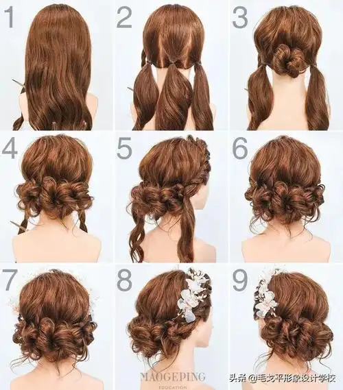 超实用新娘盘发造型图解教程,化妆师必收