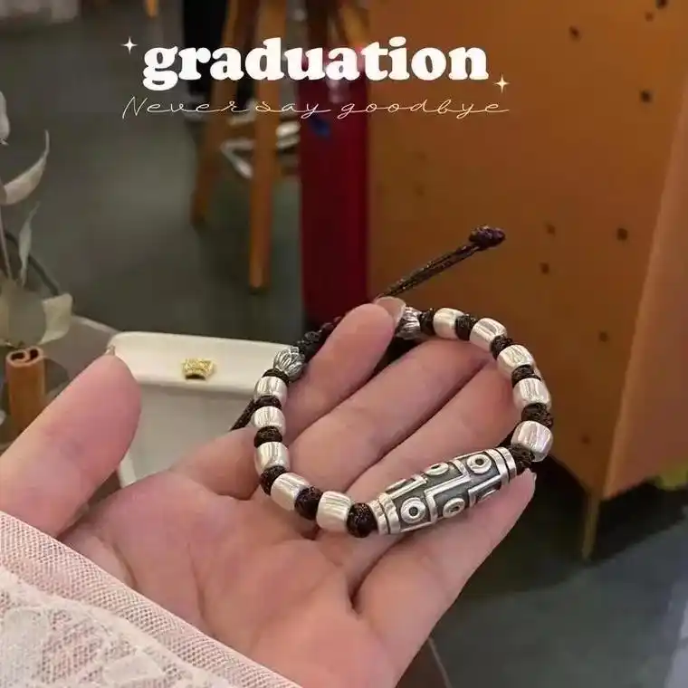 九眼天珠编织手串 足银999 重推! - 抖音