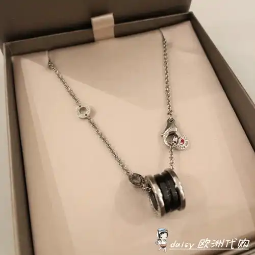 bvlgari/宝格丽慈善款项链 925银男女黑陶瓷吊坠小红人情侣锁骨链