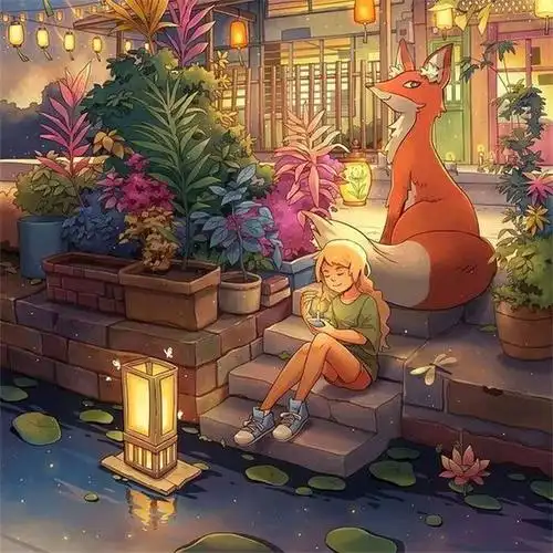 一组温暖治愈系插画作品