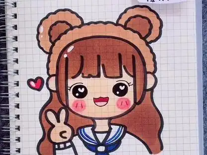 小女孩自画像 - 抖音