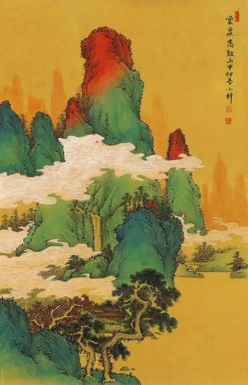 云泉高致秋色连波映画屏素雪覆千里万壑泉声忆青山蜀川美江山千里入画