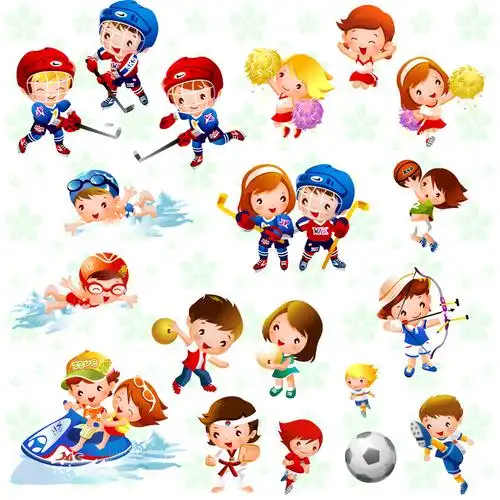 卡通运动儿童psd素材图片