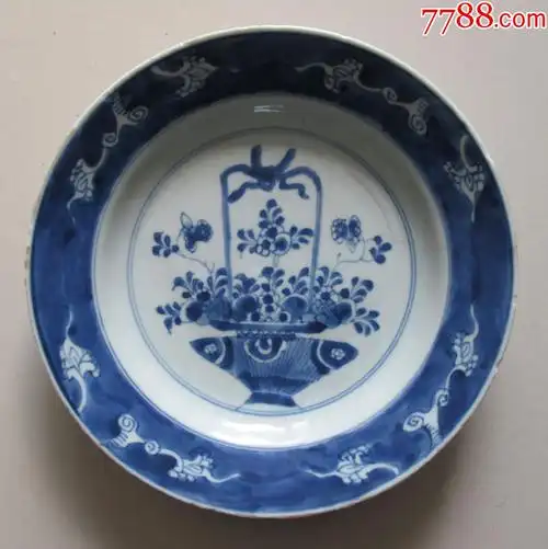 清代康熙青花花篮盘_青花瓷_圆缘源【7788收藏__收藏热线】