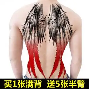 买1送5 天使之翼翅膀彩色满背纹身贴防水男女持久仿真刺青纹身贴