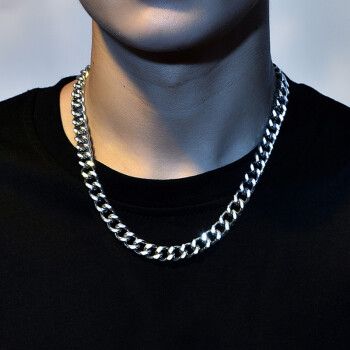 戚小米 抖音同款古巴链项链男士粗款学生素锁骨链霸气个性百搭简约