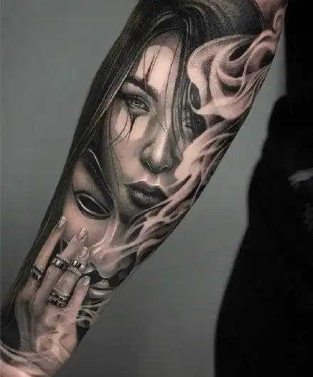 欧美包臂纹身帅气的9张欧美写实包臂纹身作品89