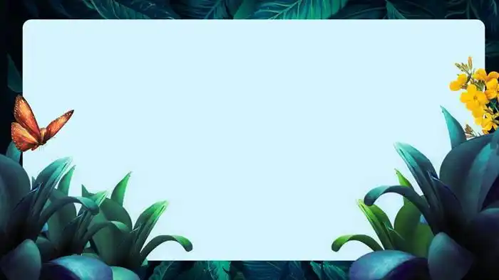 四张精致花卉绿叶ppt背景图片