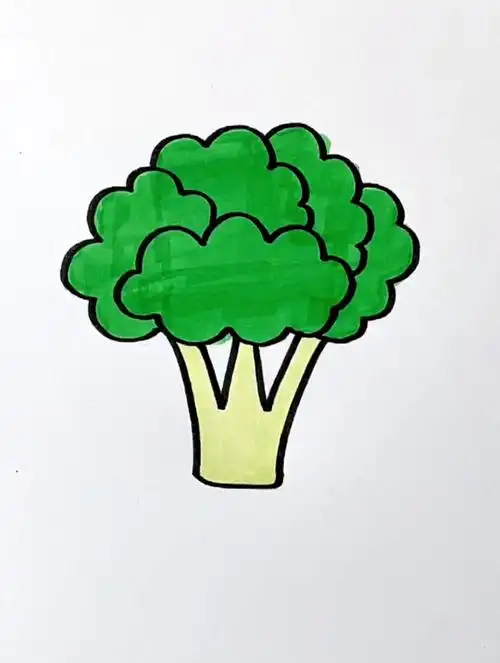 西兰花,这样画,学不会来打我,简笔画,画画教程