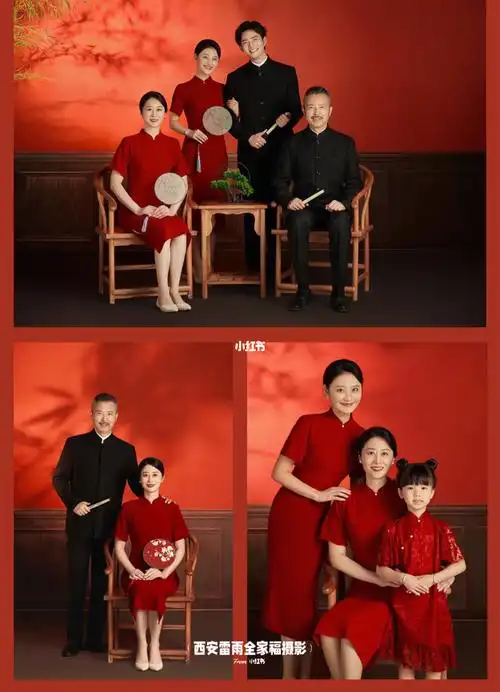 新中式亲子全家福定格三世同堂的幸福