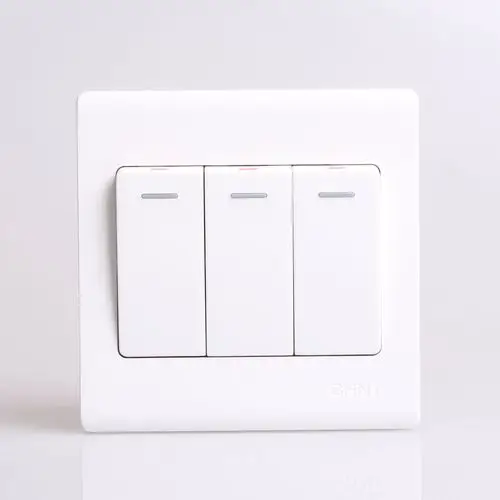 正泰 三联单开 三开单控开关86型 墙壁开关面板开关插座new7d