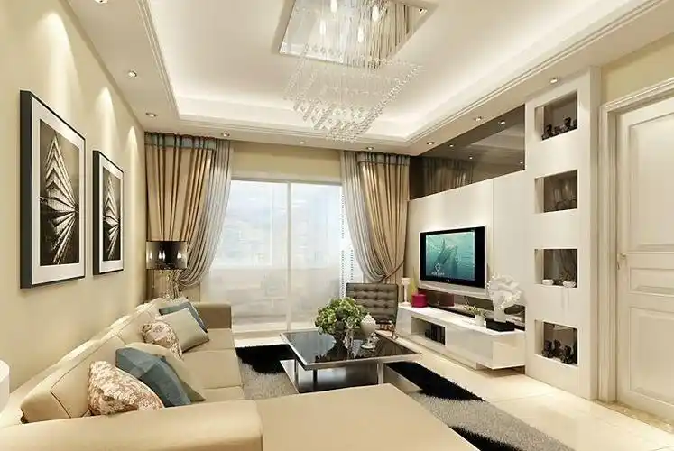 现代简约三居室客厅电视柜装修图片效果图#333664823