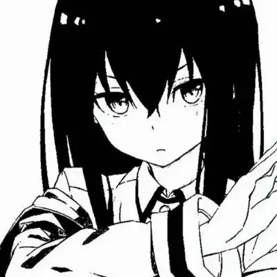 漫风纯黑白系动漫女生头像