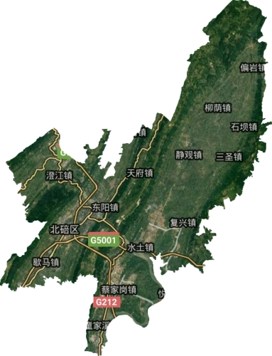 北碚区高清卫星地图