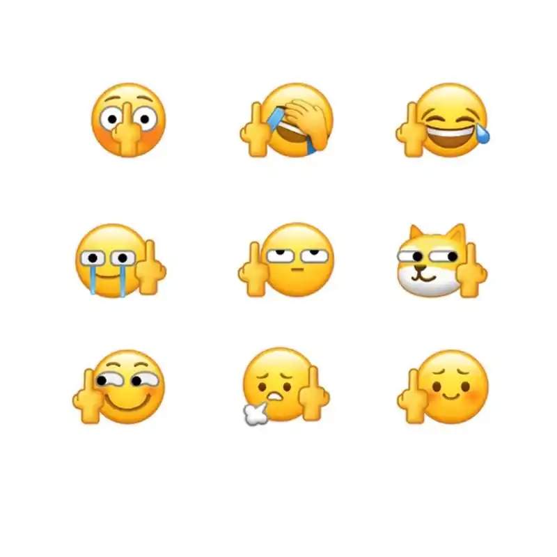 国际手势表情包 表情包 国际友好手势 中指用的好,挨揍少不了