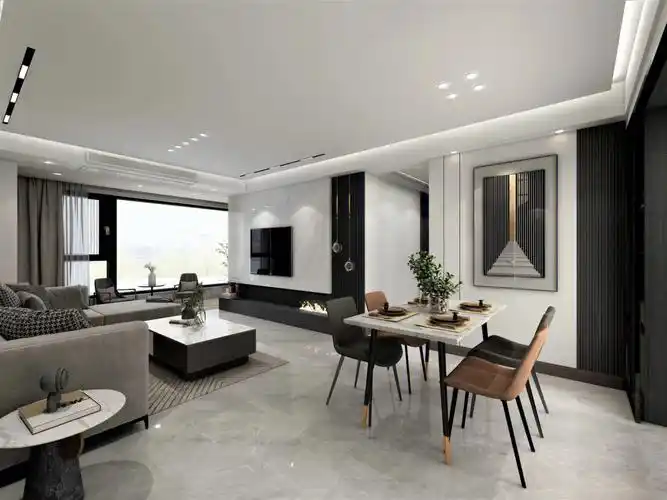 鼎观红堡117㎡现代黑白灰风格