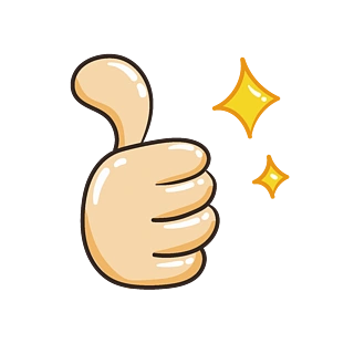 赞美手势可爱卡通手势点击图标手势棒的图案插图立体大拇指点赞手势