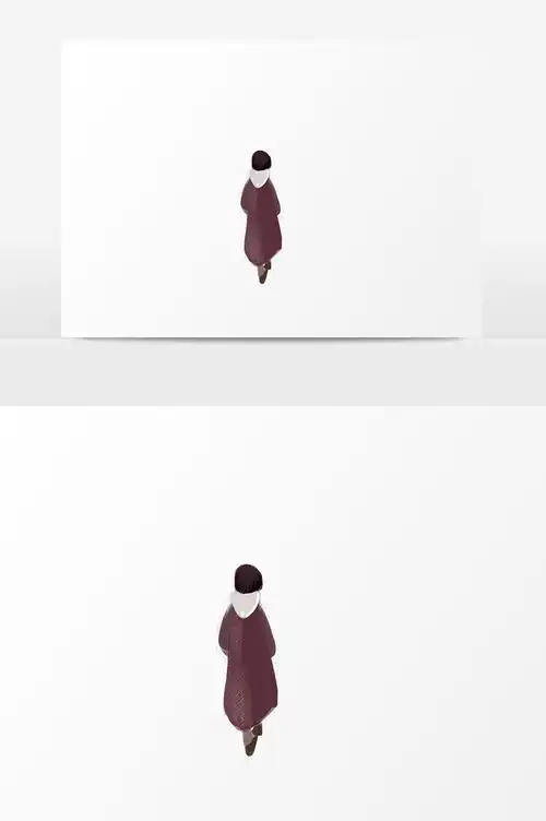 卡通可爱女孩背影插画设计