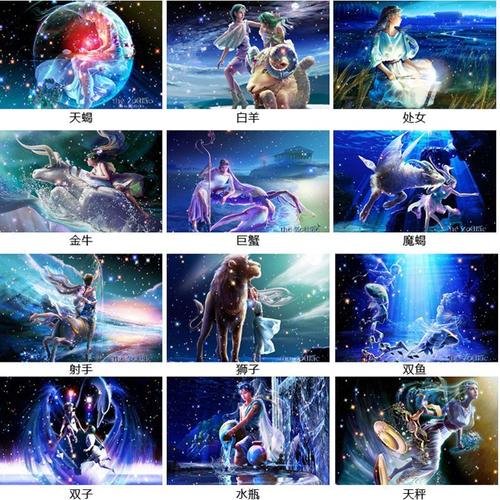 迎新必备2021新款5d钻石画满钻客厅卧室十二星座卡通动漫人物点贴钻