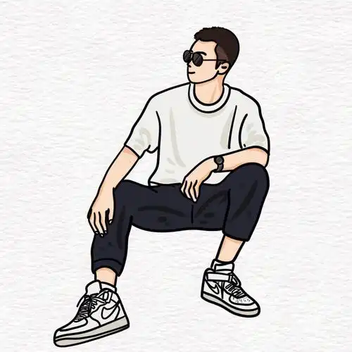 手绘头像定制简约卡通漫画约稿设计微信男生