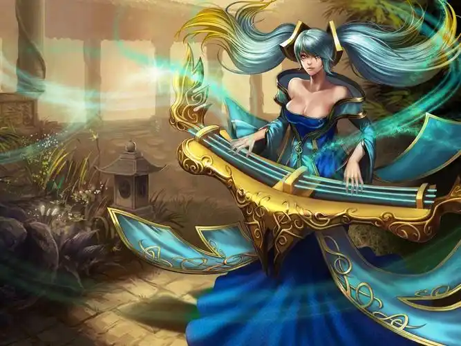 英雄联盟琴瑟仙女壁纸_lol游戏美女莎娜