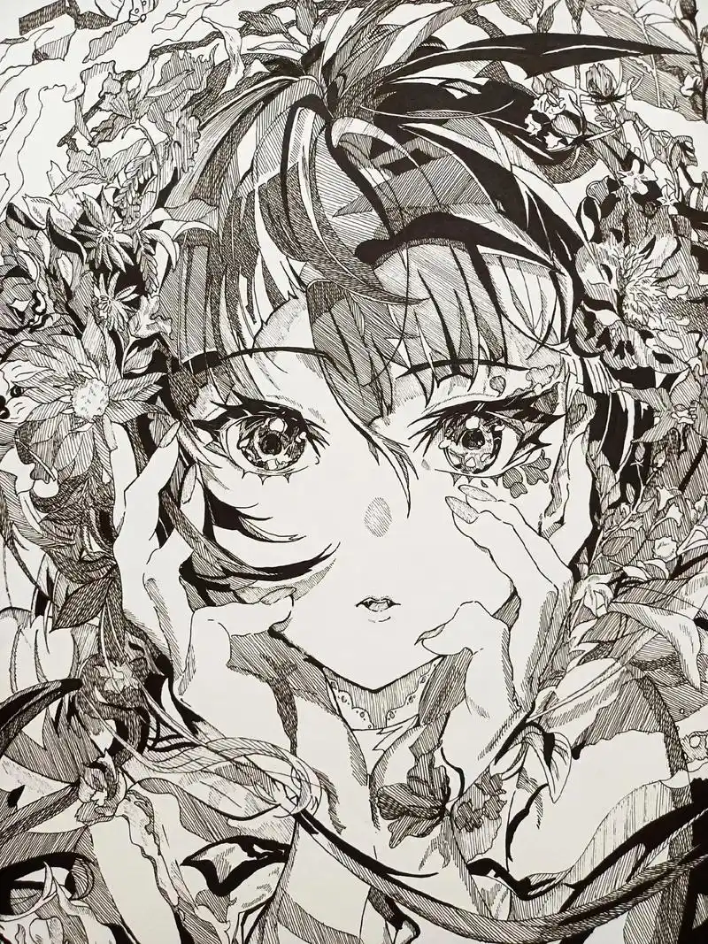 今日推荐画师mikapikazo黑白手绘.#手绘 #临摹 # - 抖音