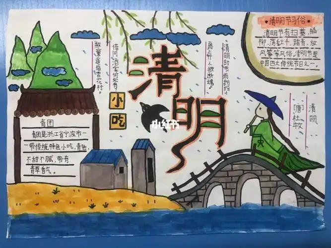 传统节日手抄报清明节手抄报(三年级弟弟)