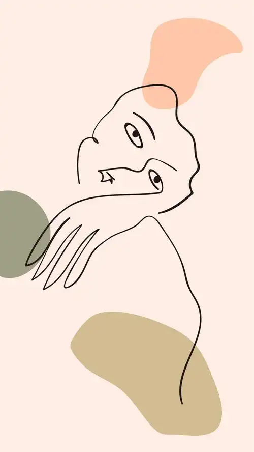 抽象线条风插画ins风人物6