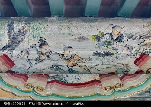 原创摄影图 艺术文化 古代字画 山水田园柳树玩耍的小孩儿童 请您分享