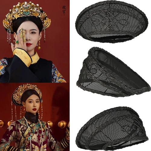 甄嬛传如懿传同款清朝头饰旗头皇后娘娘贵妃格格演出钿子帽子素胚