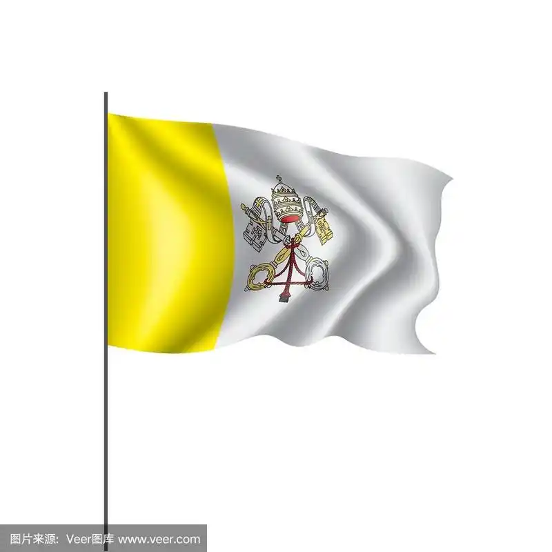梵蒂冈国旗,白色背景上的矢量插图