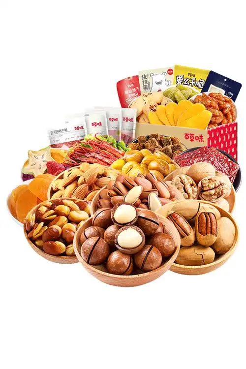 【百草味-零食大礼包】休闲网红食品小吃一整箱好吃的混合装批发