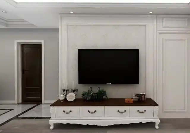 石膏线运用在电视背景墙上,效果高档还不贵,下次装修也要学!