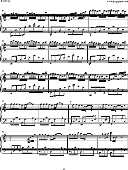 爱的钢琴曲7 黑白键之恋 蛤蟆爱天鹅08 钢琴谱 五线谱