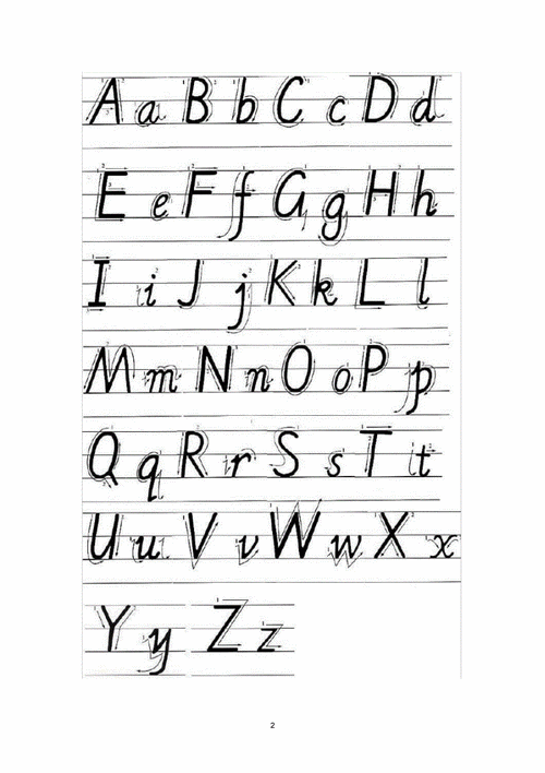 26个英文字母书写笔顺图解pdf2页