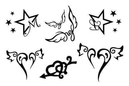 男生情侣黑白手绘纹身花卉适合女生的小清新纹身简笔画ins风纹身图案