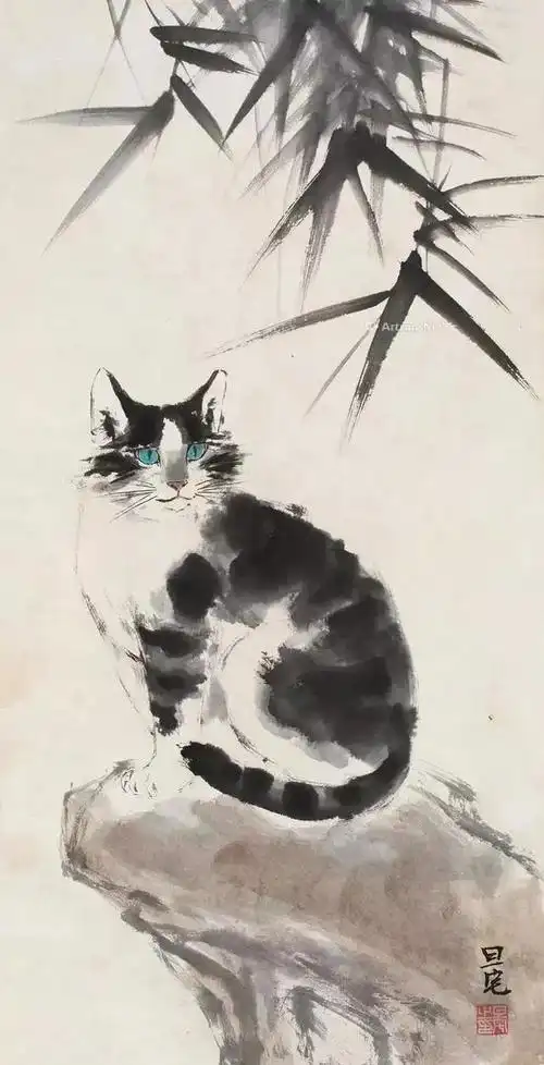 一组水墨猫咪,生动传神|刘旦宅|人物画|工笔|国画|画派_网易订阅