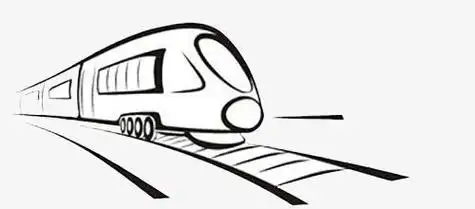 简笔画图片大全手绘线型高铁设计模板素材手绘火车线条轨道铁轨免抠