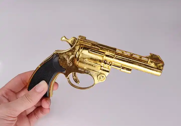 金色左轮吸盘软弹手枪吸板射击玩具摆地摊货广场公园厂家批发外贸