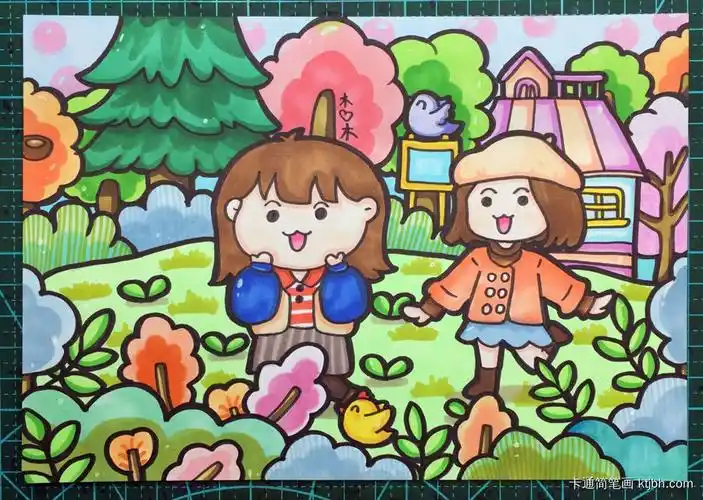 8张美丽的春天简笔画图片