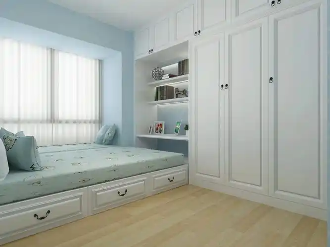 5平卧室榻榻米日式风格带衣柜装修效果图