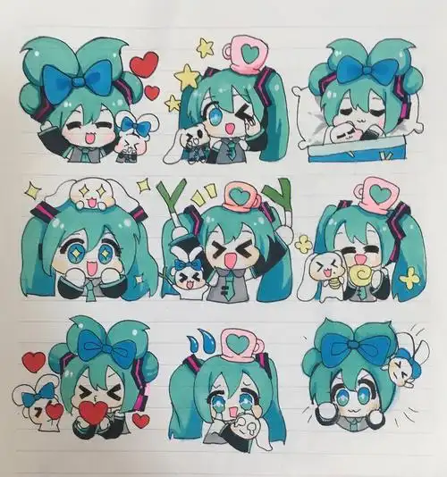 初音未来 #简笔画这个简笔画拖了快半个月,终于画完了!